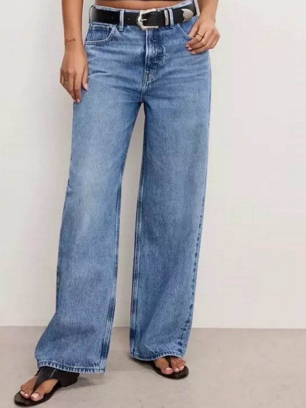 Good American Standard Baggy Jeans Indigo893 Size 24/24W/3XL Waist 47"